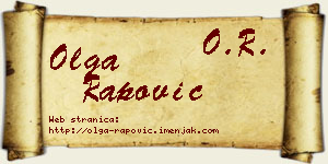 Olga Rapović vizit kartica